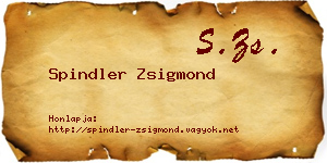 Spindler Zsigmond névjegykártya