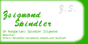 zsigmond spindler business card